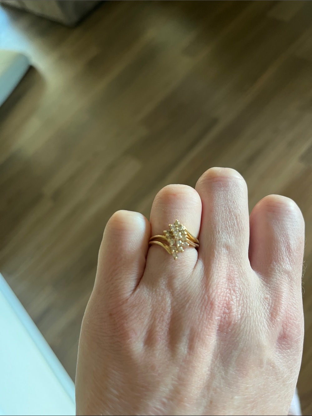 14kt .75 tcw diamond cluster ring
